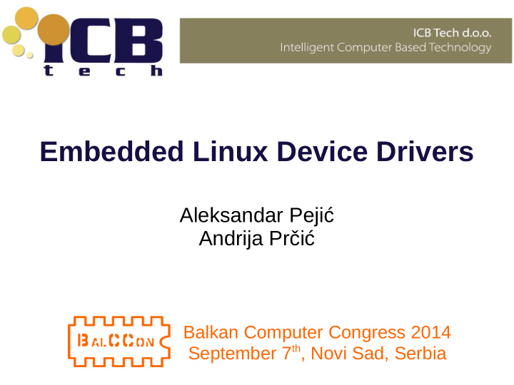 embedded linux device drivers