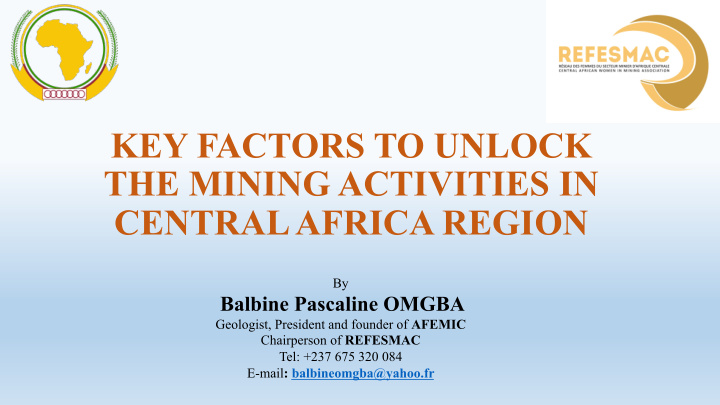 by balbine pascaline omgba geologist president and