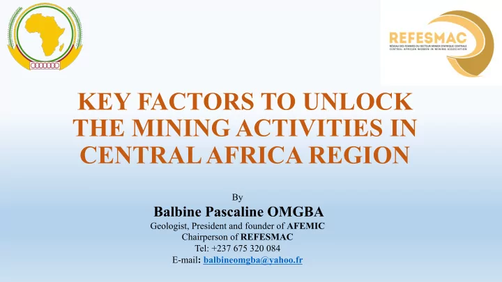 by balbine pascaline omgba geologist president and