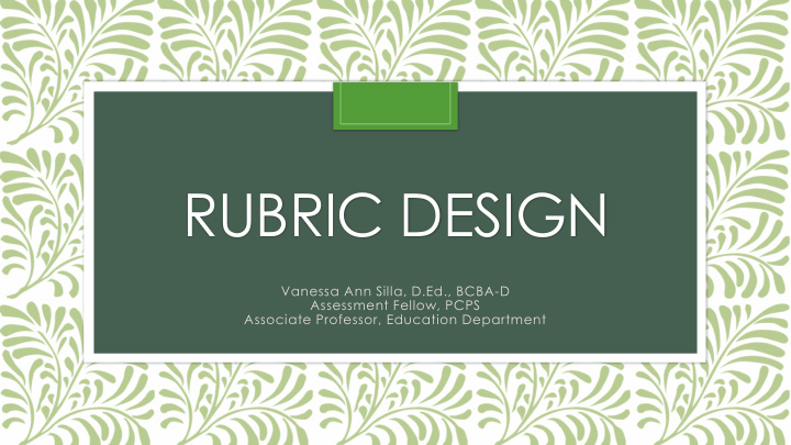rubric design