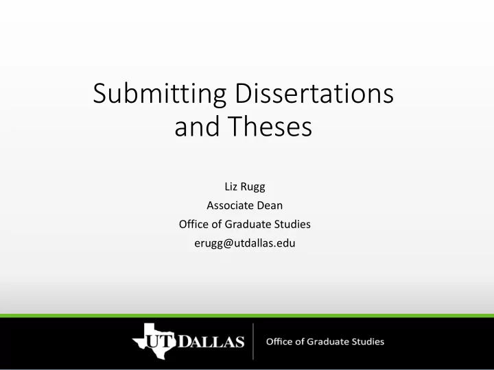 submitting dissertations and theses