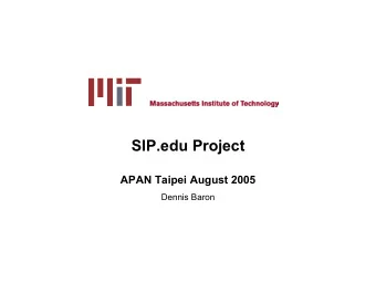 SIP.edu Project  APAN Taipei August 2005  Dennis Baron  Dennis Baron, June 5, 2005  Page 1  np128