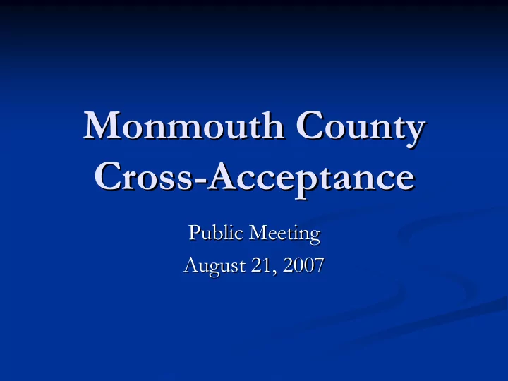 monmouth county monmouth county cross acceptance