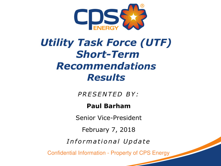 utility task force utf short term