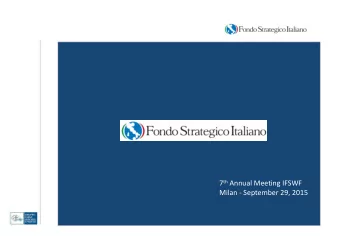 7 th Annual Meeting IFSWF  Milan - September 29, 2015  1  FSI endorsesSantiago Principles  1  Legal