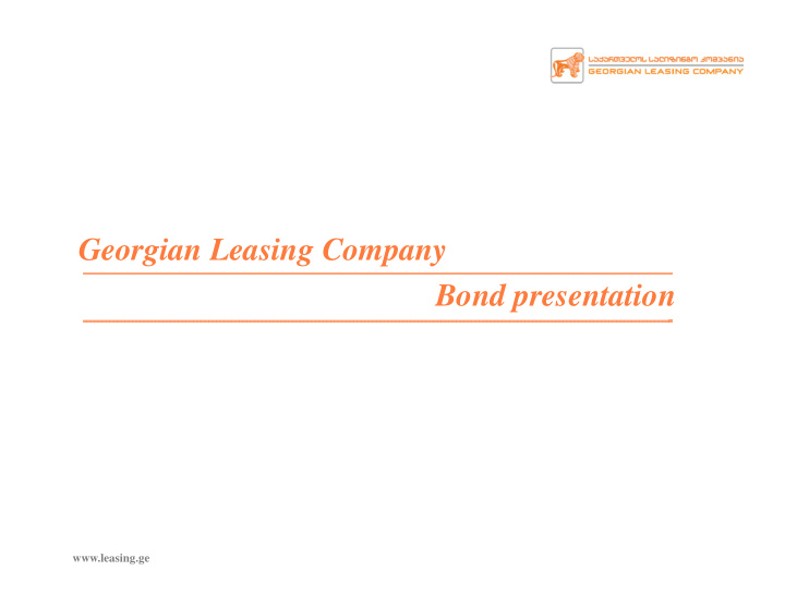georgian leasing company bond presentation