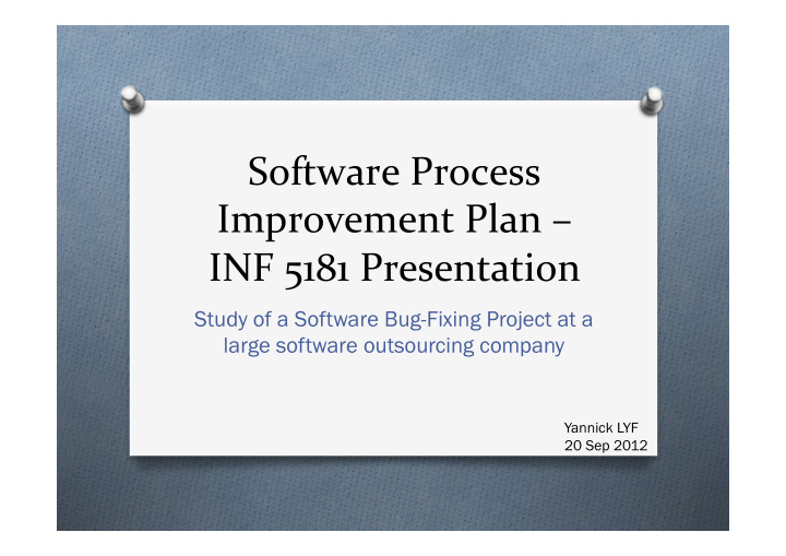 software process improvement plan inf 5181 presentation