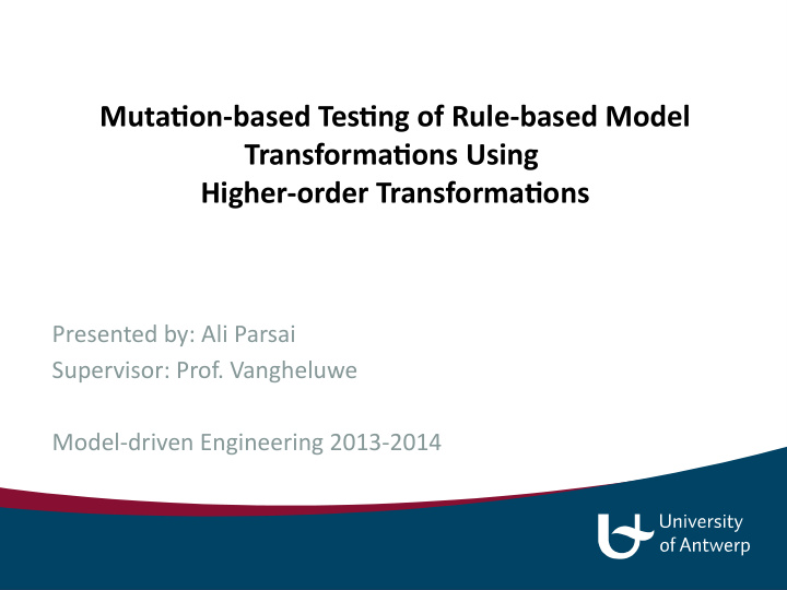 mutatjon based testjng of rule based model