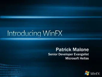 Patrick Malone  Senior Developer Evangelist  Microsoft Hellas  Software Development Trends