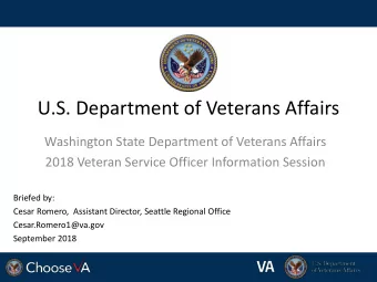 U.S. Department of Veterans Affairs  Washington State Department of Veterans Affairs  2018 Veteran
