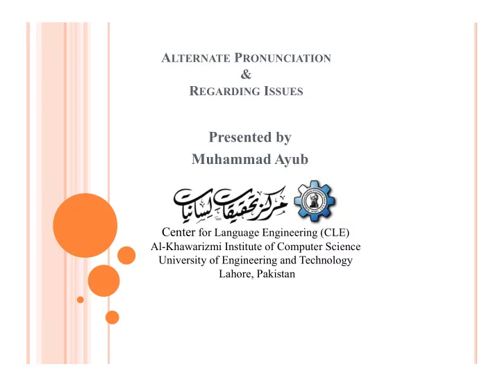 presented by muhammad ayub