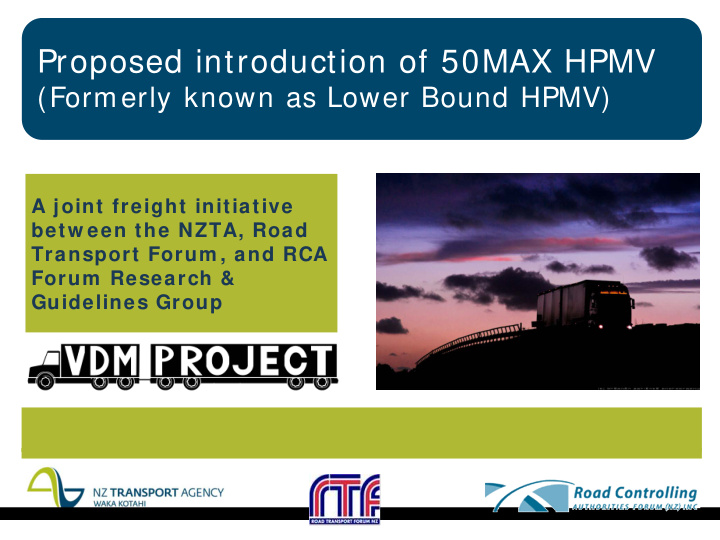 proposed introduction of 50max hpmv
