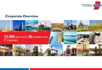 Corporate Overview  descon.com  descon.com Descon operates four major business lines  ENGINEERING