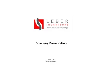 LEBER excels in high-quality product development For decades LEBER is a s ynonym for efficient and