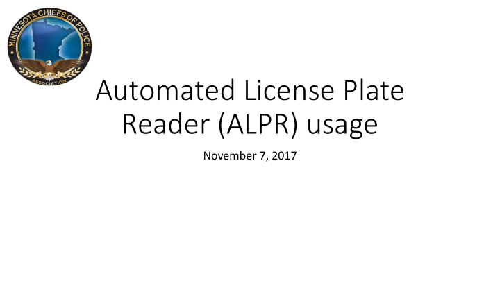 automated license plate reader alpr usage