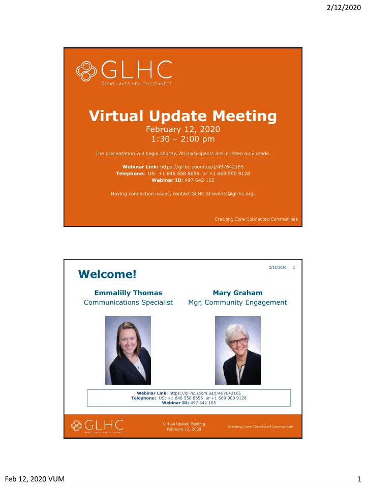 virtual update meeting
