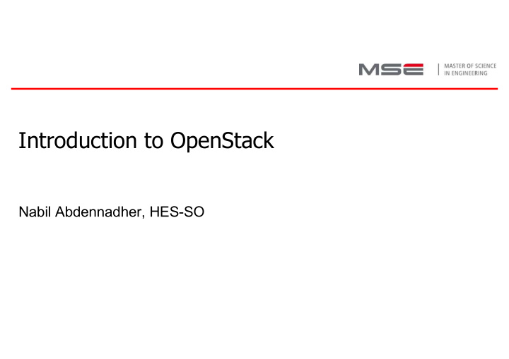 introduction to openstack