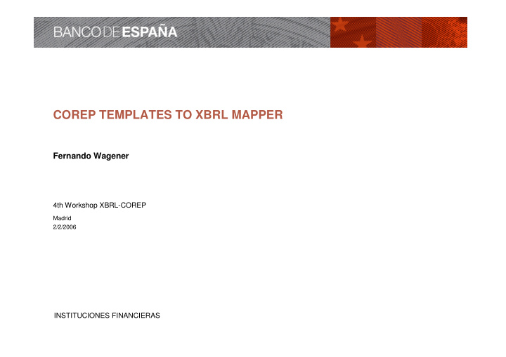 corep templates to xbrl mapper