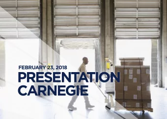 PRESENT  A  TION  CARNEGIE  AGENDA  PART 1  COMPANY PRESENTATION &amp; BUSINESS RATIONALE  PART