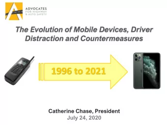 1996 to 2021  Catherine Chase, President  July 24, 2020  Over 30 Years of Safety Advocacy  The