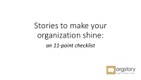 stories to make your organization shine