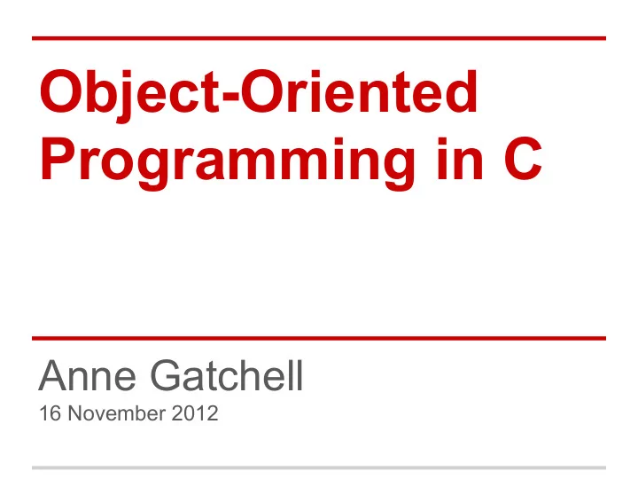 object oriented programming in c