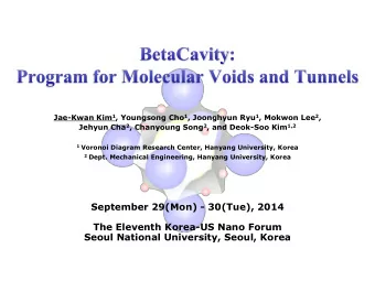 September 29(Mon) - 30(Tue), 2014  The Eleventh Korea-US Nano Forum  Seoul National University,