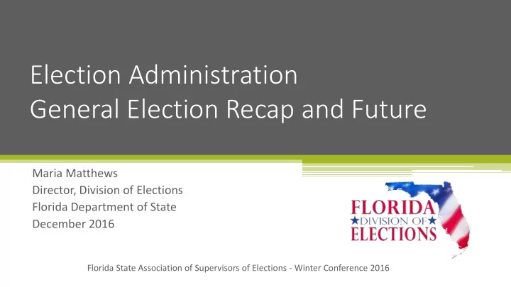 general election recap and future