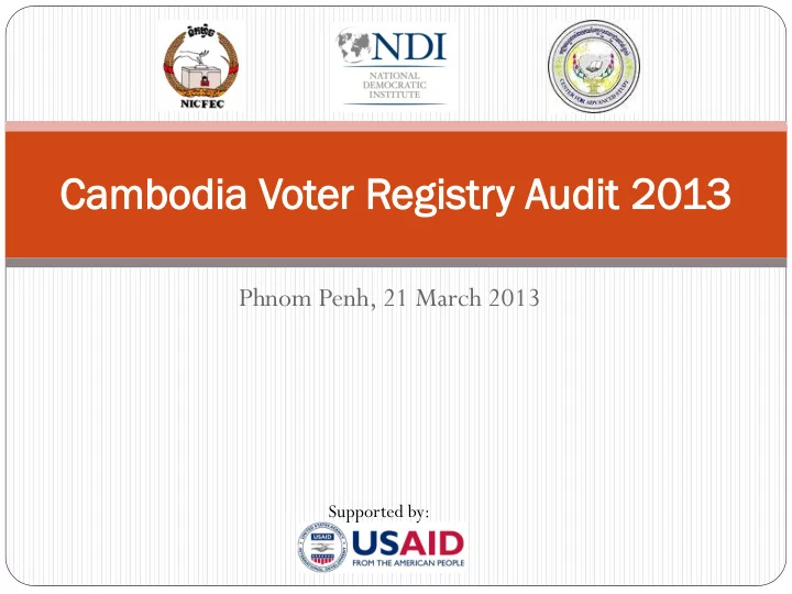 cam ambodia odia voter er reg egis istr try y audi udit t