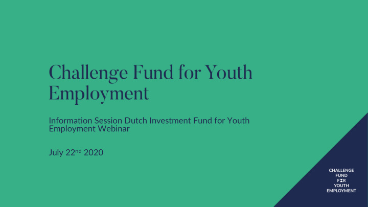 information session dutch investment fund for youth