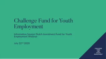 Information Session Dutch Investment Fund for Youth  Employment Webinar July 22 nd 2020