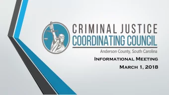 March 1, 2018  Agenda  Welcome/Opening Comments  Introductions  What is a CJCC?