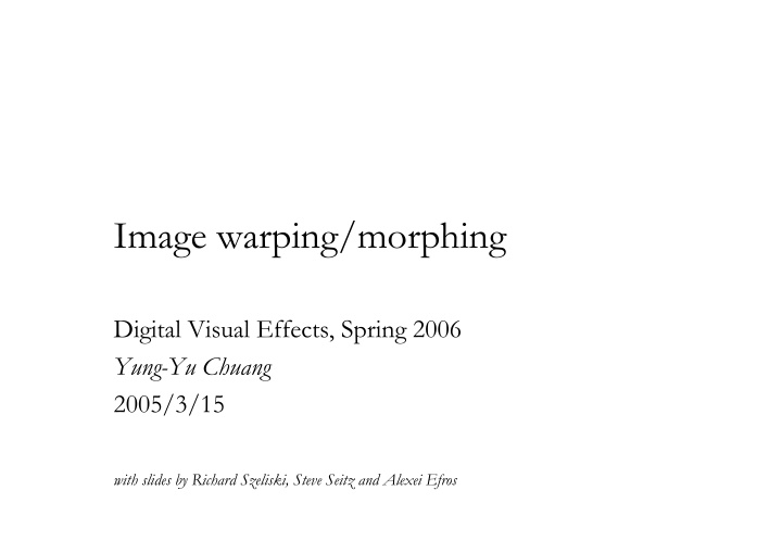 image warping morphing