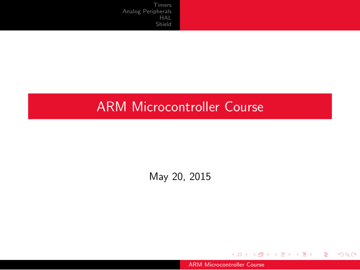 arm microcontroller course