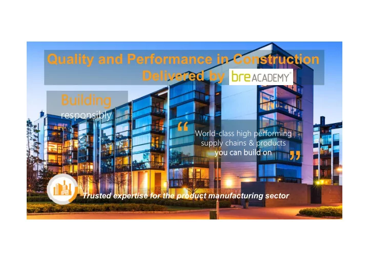 world class high performing supply chains products you