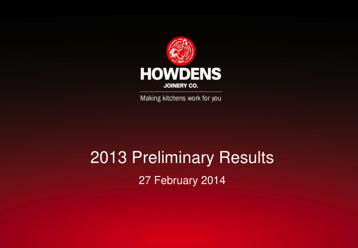 2013 preliminary results