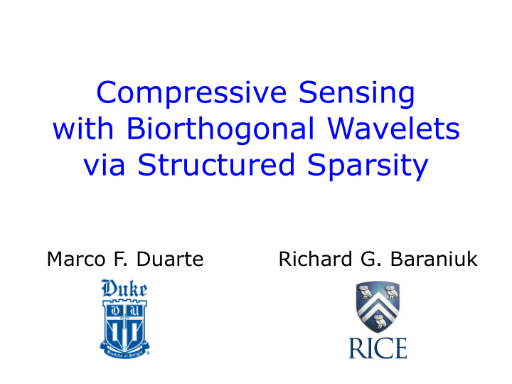 compressive sensing with biorthogonal wavelets via