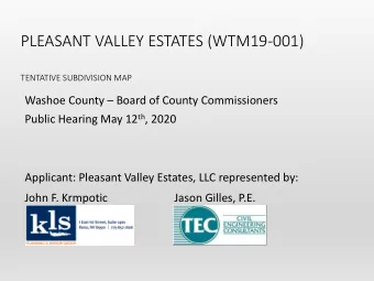 PLEASANT VALLEY ESTATES (WTM19-001)  TENTATIVE SUBDIVISION MAP Washoe County  Board of County