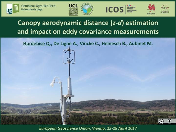 canopy aerodynamic distance z d estimation and impact on