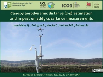 Canopy aerodynamic distance ( z-d ) estimation and impact on eddy covariance measurements