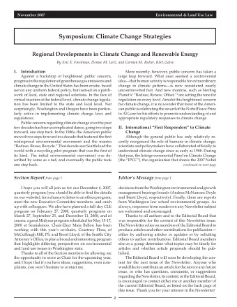 Symposium: Climate Change Strategies  Regional Developments in Climate Change and Renewable Energy