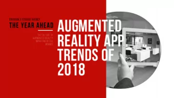 Portfolio of Work (9 pages)  T H E  N E X T  R E V O L U T I O N  I N  R E T A I L  AUGMENTED