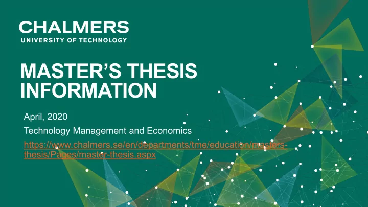 master s thesis information