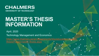 MASTERS THESIS  INFORMATION  April, 2020  Technology Management and Economics