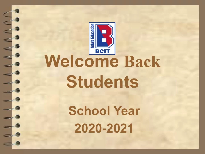 welcome back students