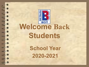 Welcome Back  Students  School Year  2020-2021  Introducing  Adult  Ed!?!  Mr. Jesse Pappler