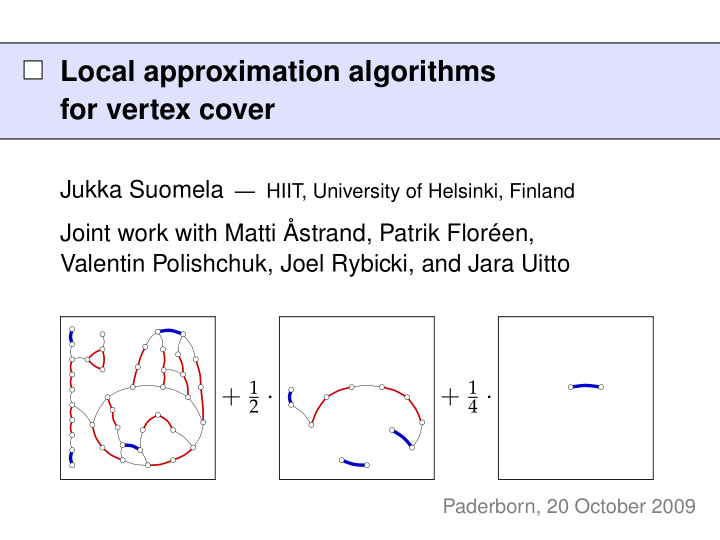 local approximation algorithms for vertex cover