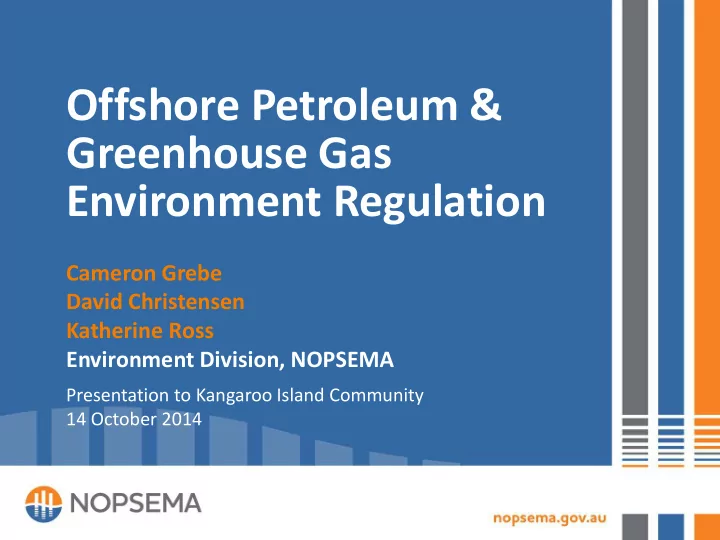 offshore petroleum greenhouse gas environment regulation