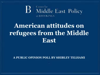 American attitudes on  refugees from the Middle  East  A PUBLIC OPINION POLL BY SHIBLEY TELHAMI  .