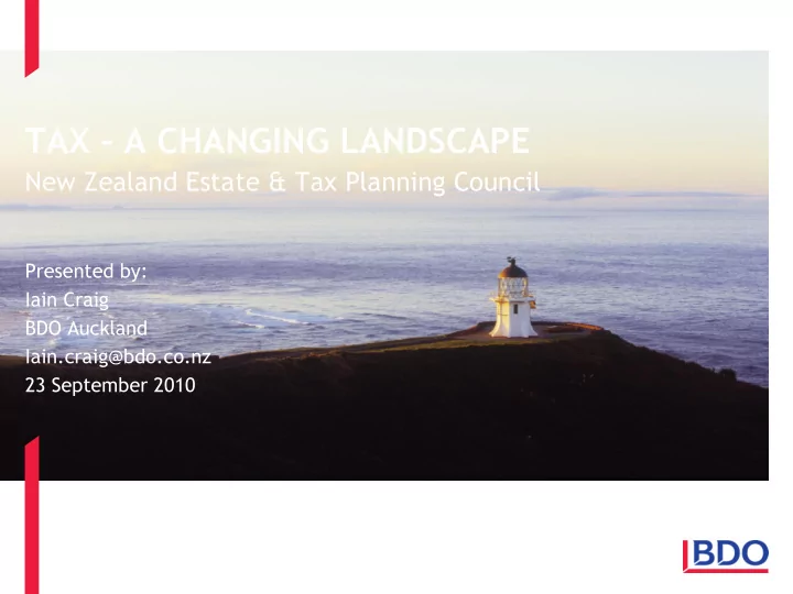 tax a changing landscape